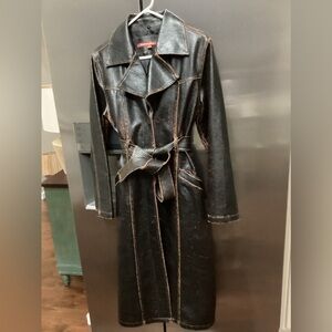 Black Leather Trench Coat